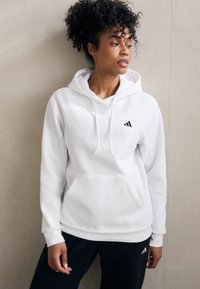 adidas Sportswear ESSENTIALS SMALL LOGO FEEL COZY HOODIE - Sweatshirt com capuz - white