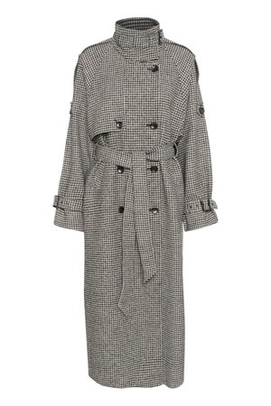 Gestuz AVIC LONG COAT - Trenchcoat - black/white