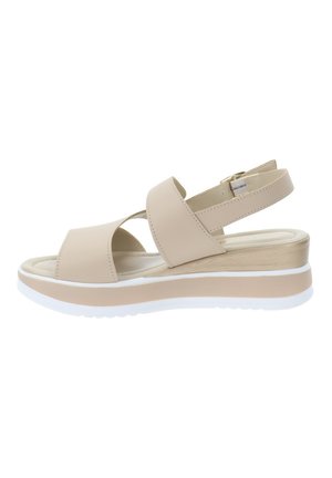 Sandali con zeppa - beige