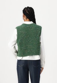 Marc O'Polo DENIM KNIT SLEEVELESS CARDIGAN BUTTON - Väst - artichoke green