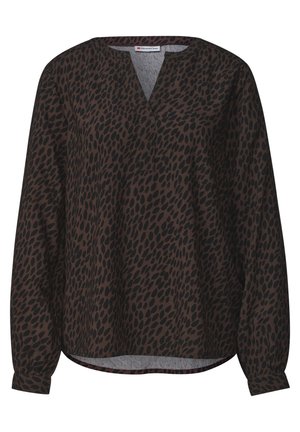 Street One, LANGARM BLUSE MIT SPLIT NECK UND PRINT - Blouse - molten earth