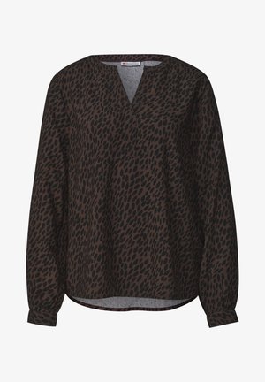 Street One, LANGARM BLUSE MIT SPLIT NECK UND PRINT - Blouse - molten earth