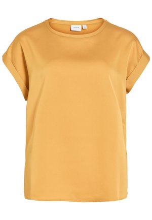 VILA, VIELLETTE S/S SATIN TOP - NOOS - T-Shirt basic - amber gold-coloured
