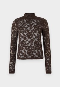 VMNELINE LACE PLAIN - Langærmet T-shirt - chocolate torte