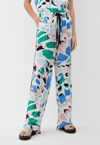 s.Oliver MIT ALLOVER-PRINT - Broek - ecru