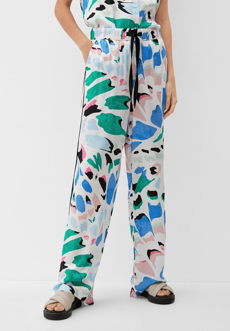 s.Oliver MIT ALLOVER-PRINT - Broek - ecru