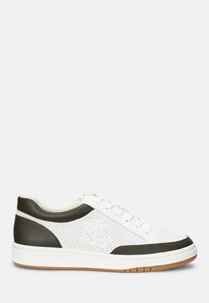 HAILEY VI PERFORATED LEATHER SNEAKER - Joggesko - snow white/dark olive