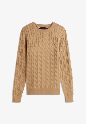 Tommy Hilfiger, CLASSIC CABLE CREW NECK ELEVATED ESSENTIALS - Striktrøje - safari