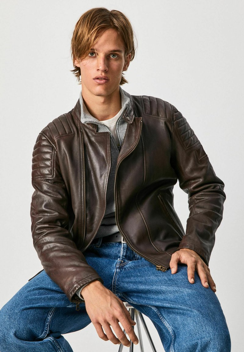 Herren Leichte Jacken | Pepe Jeans LEE Lederjacke marrón oscuro/dunkelbraun - TM19812 Herren Leichte Jacken | Pepe Jeans LEE Lederjacke marrón oscuro/dunkelbraun - TM19812