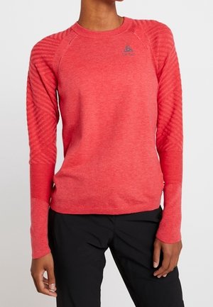 Striktrøje - mottled red