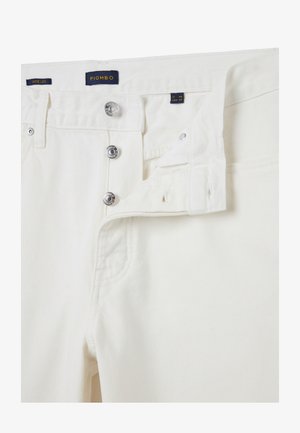 Witte wijde jeans van denim, met een knoopsluiting, vijf zakken en metalen hardwareaccenten. Geweven, zacht materiaal.