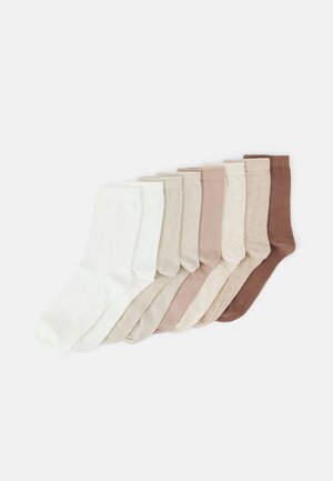 8 PACK - Strumpor - white/sand/camel