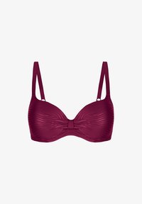 Wybrany, usztywniany biustonosz push up bordowy kolor
