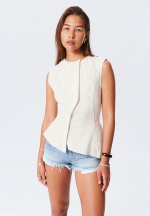 SLEEVELESS ASYMMETRIC PEPLUM - Felső - off-white