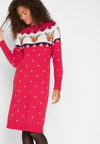 bonprix WEIHNACHTS-RENTIER - Abito in maglia - rot