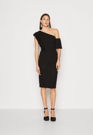 WAL G. TAMMY OFF SHOULDER MIDI - Rochie cocktail/Rochie petrecere - black