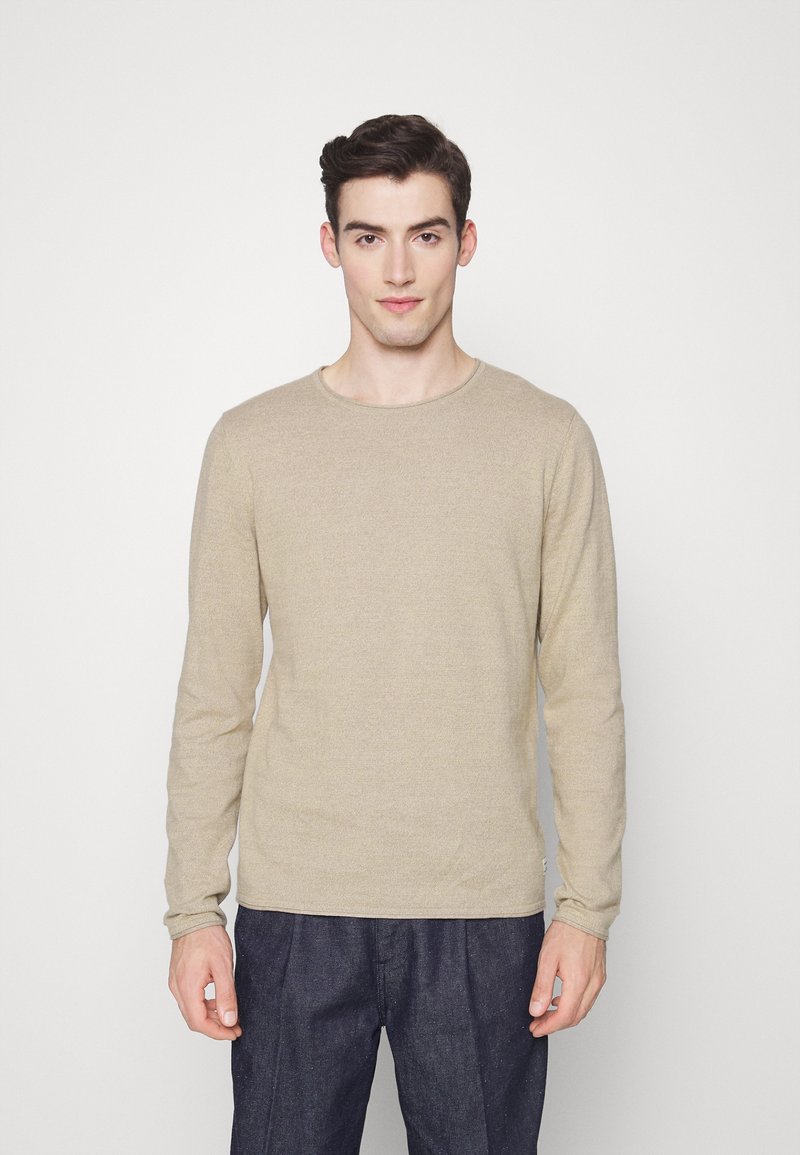 Jack & Jones JJEMAX CREW NECK - Camisola - crockery/twisted with oatmeal