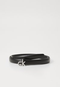 BUCKLE SKINNY BELT - Opasok - black