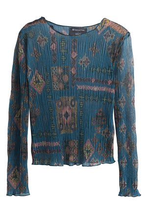 Next, REGULAR FIT - CRINKLE LONG SLEEVE CREW NECK - Bluse - national trust teal blue print