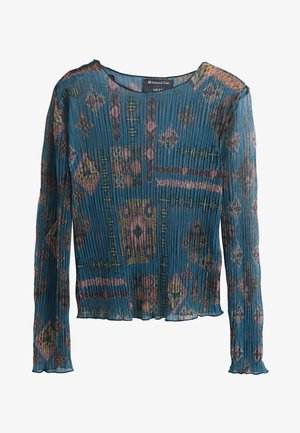 Next, REGULAR FIT - CRINKLE LONG SLEEVE CREW NECK - Bluse - national trust teal blue print