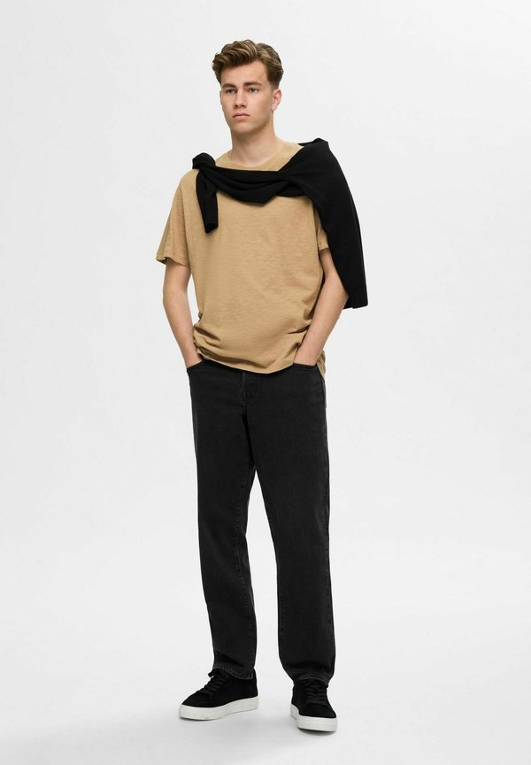 SLHASPEN SLUB O-NECK TEE  - Basic T-shirt - kelp