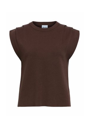 Object, VEST TOP KNITTED - Top - seal brown