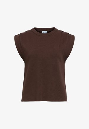 Object, VEST TOP KNITTED - Top - seal brown