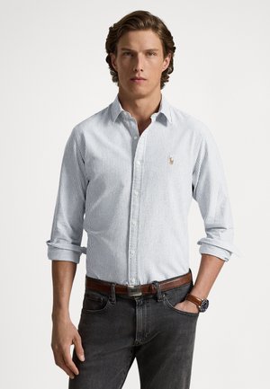 SLIM FIT STRIPED OXFORD SHIRT - Ing - grey/white