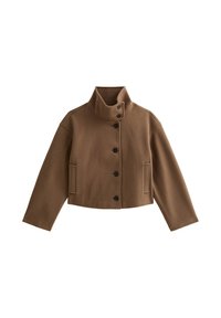 FUNNEL NECK BUTTON FRONT - Giacca leggera - mink