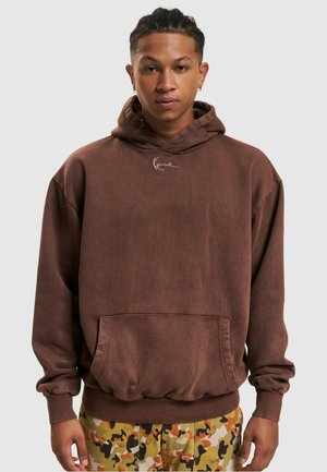 Karl Kani SMALL SIGNATURE OS HEAVY SWEAT WASHED - Džemperis su gobtuvu - brown