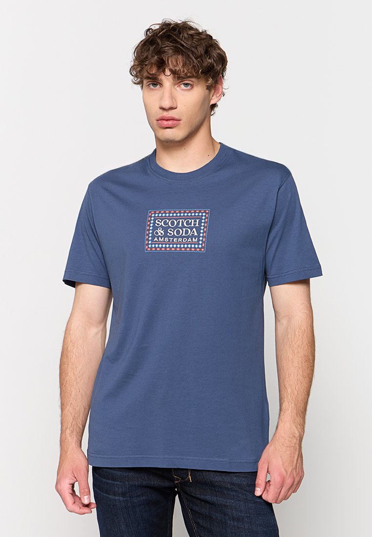 Scotch & Soda T-shirt print blauw