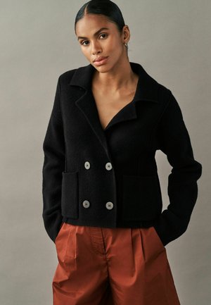 Next SMART COLLARED - Strickjacke - black