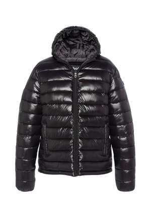 SHINY HOODED PUFFER  - Winterjas - black