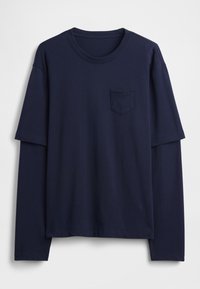 GAP SANDY LIANG ADULT HEAVYWEIGHT ORGANIC COTTON LAYERED T-SHIRT - Camiseta de manga larga - navy uniform