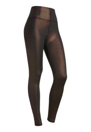 EFFETTO METALLIZZATO - Leggings - french roast coated