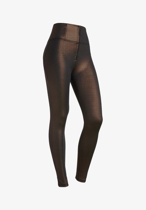 Freddy EFFETTO METALLIZZATO - Leggings - french roast coated