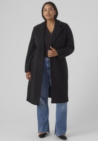 Vero Moda Curve - VMCFORTUNEAYA LONG COAT - Klasszikus kabát - black Miniatűr kép 1