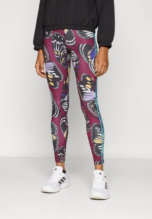 adidas Performance FARM LEGGINGS - Leggings - black/amazon red/energy ink