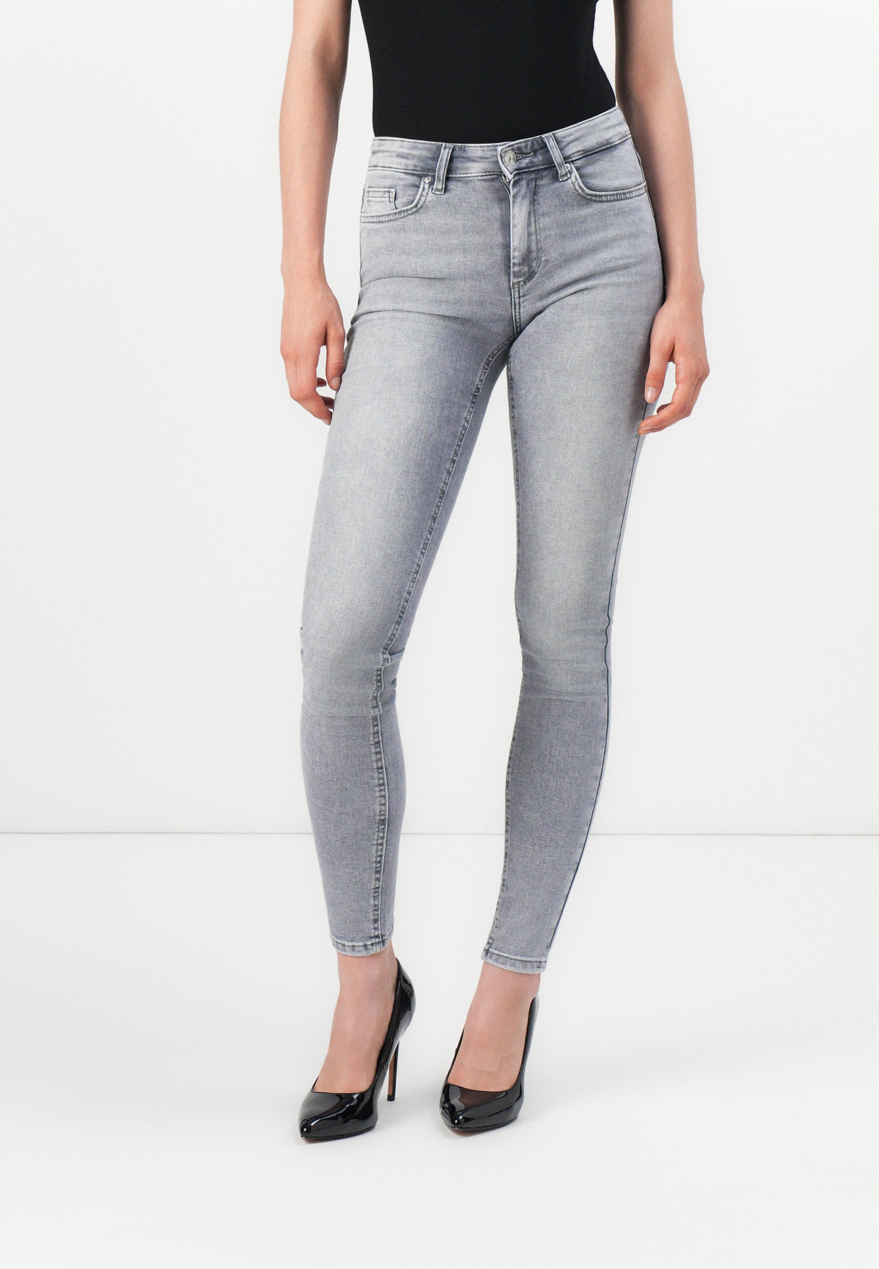 ONLY ONLBLUSH MID WAIST Jeans Skinny Fit grey denim Zalando