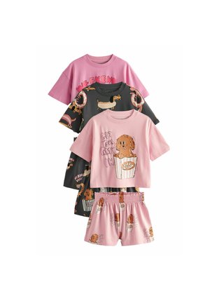 3 PACK REGULAR FIT SET - Nattøj sæt - pink grey sausage dog