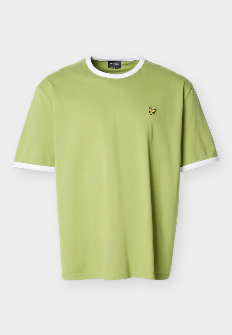 Ringer Basic Lyle & Scott RINGER - Basic T-shirt - shrub green/white/green - Zalando.ie