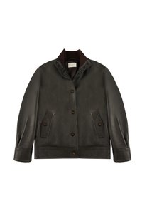 REGULAR FIT - MONTEDORO - Giacca di pelle - dark brown