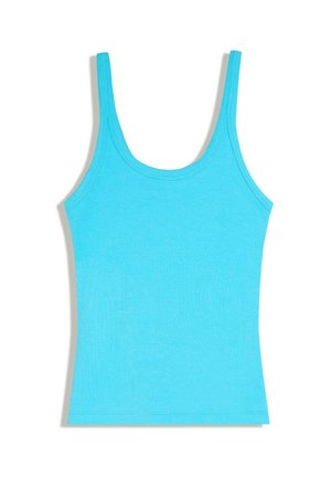 Bershka, RIBBED STRAPPY - TOP - Débardeur - dark blue