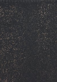 Zwarte stof met een gespikkeld patroon van fijne gouden glitteraccenten, een gladde textuur en een lichte glans, geschikt voor elegante kleding.