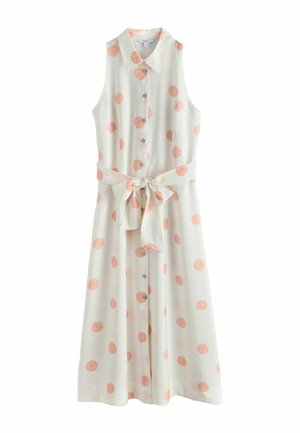 Next, REGULAR FIT - HALTER SHIRT MIDI BELTED DRESS  . - Vestido camisero - white pink spot