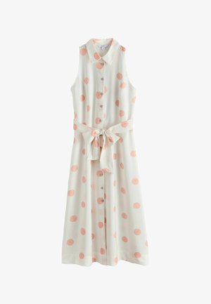 Next, REGULAR FIT - HALTER SHIRT MIDI BELTED DRESS . - Blusenkleid - white pink spot