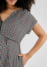 JoJo Maman Bébé SPOT MATERNITY MIDI REGULAR FIT - Vapaa-ajan mekko - black aztec geo print