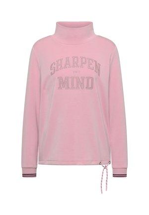 Cecil, LANGARM SHIRT MIT STEHKRAGEN UND WORDING - T-shirt à manches longues - mellow rose