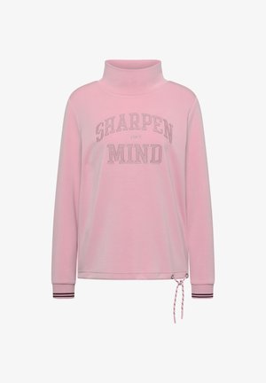 Cecil, LANGARM SHIRT MIT STEHKRAGEN UND WORDING - T-shirt à manches longues - mellow rose