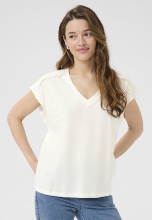 Kaffe T-shirt print - chalk